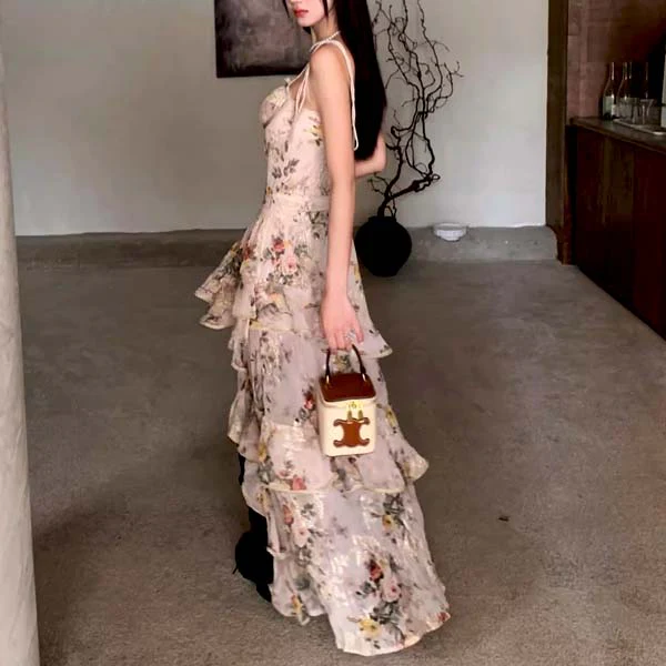 Bailey Floral Hi-Lo Ruffles Maxi Dress - Image 2