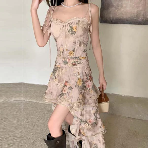 Bailey Floral Hi-Lo Ruffles Maxi Dress - Image 4