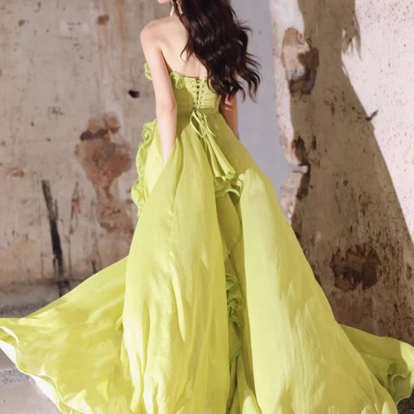 Belinda Enchanted Meadow Strapless Ruffled Evening Dress - Image 2