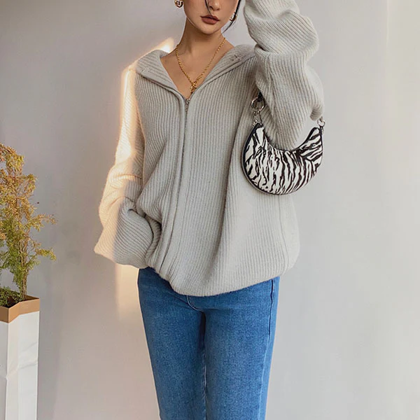Belinda Ribbed Style Hoodie Sweater - Image 3