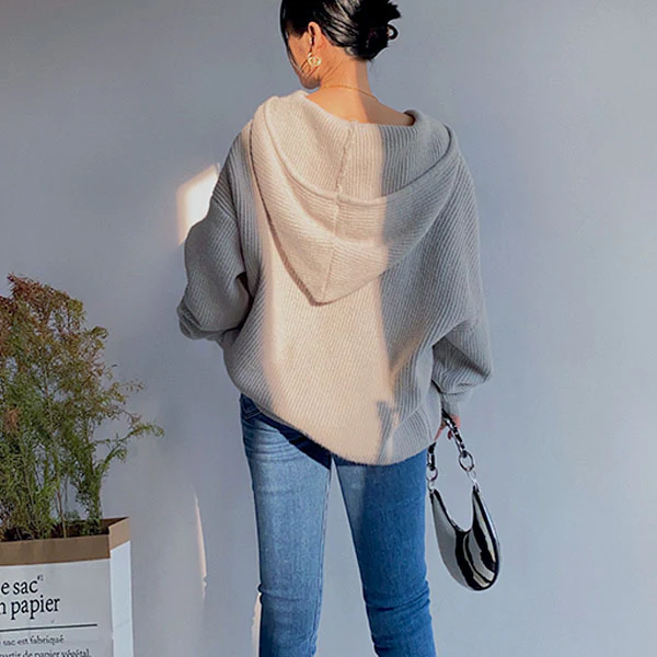 Belinda Ribbed Style Hoodie Sweater - Image 6