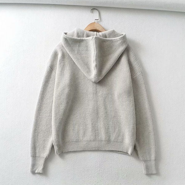 Belinda Ribbed Style Hoodie Sweater - Image 8