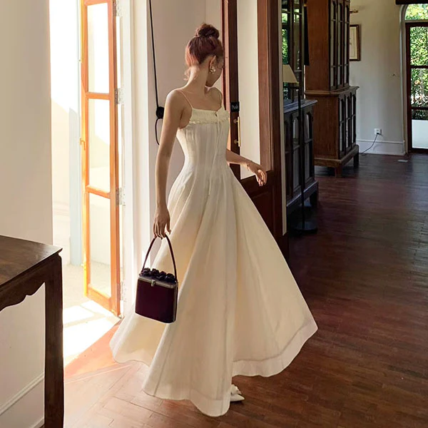 Calista White Flowy Elegance Maxi Dress - Image 3