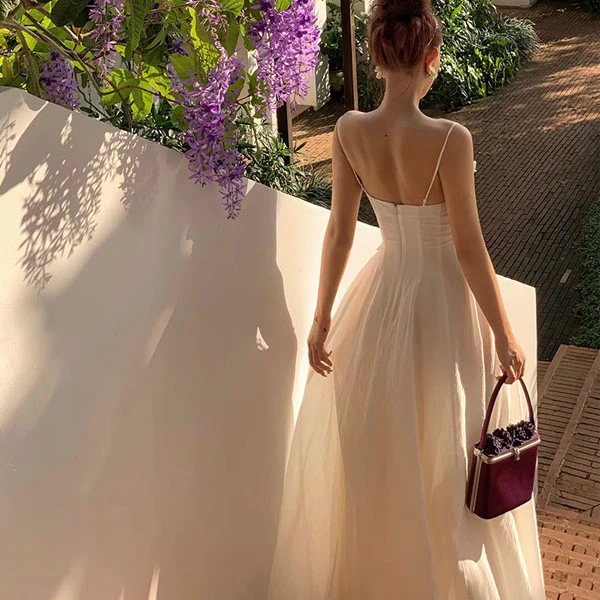 Calista White Flowy Elegance Maxi Dress - Image 4