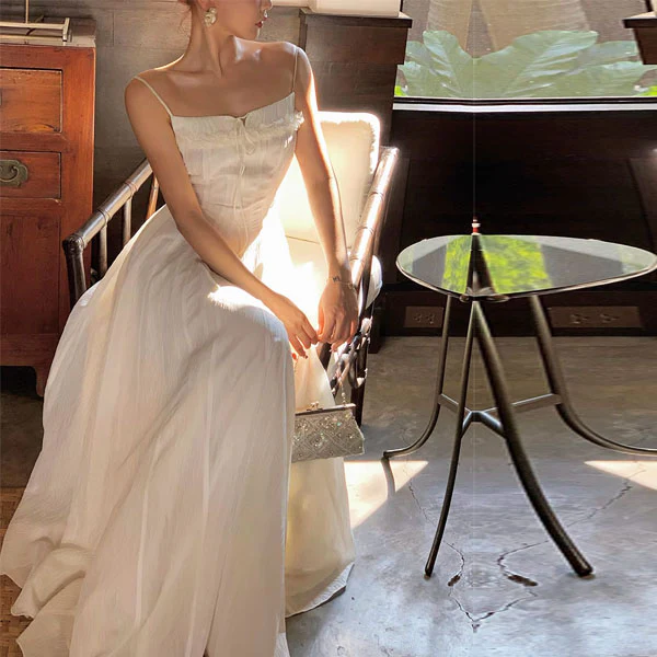 Calista White Flowy Elegance Maxi Dress - Image 5
