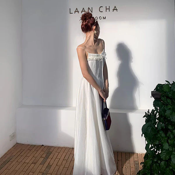 Calista White Flowy Elegance Maxi Dress - Image 6