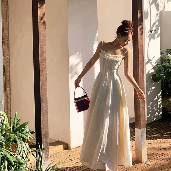 Calista White Flowy Elegance Maxi Dress - Image 7
