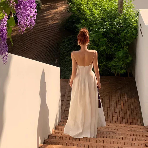 Calista White Flowy Elegance Maxi Dress - Image 8