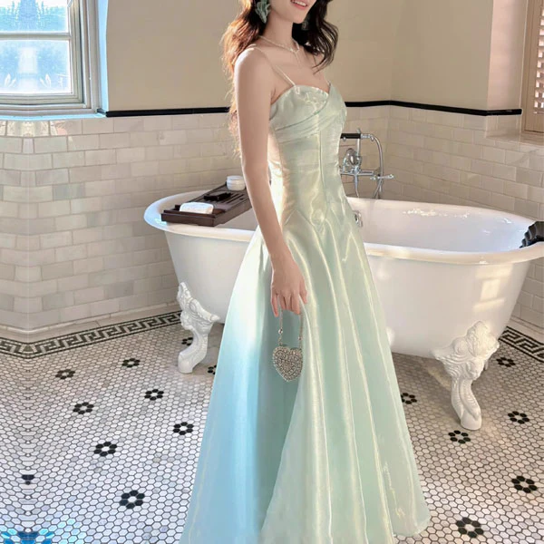 Camilie Ethereal Shimmering Mint Evening Dress - Image 2