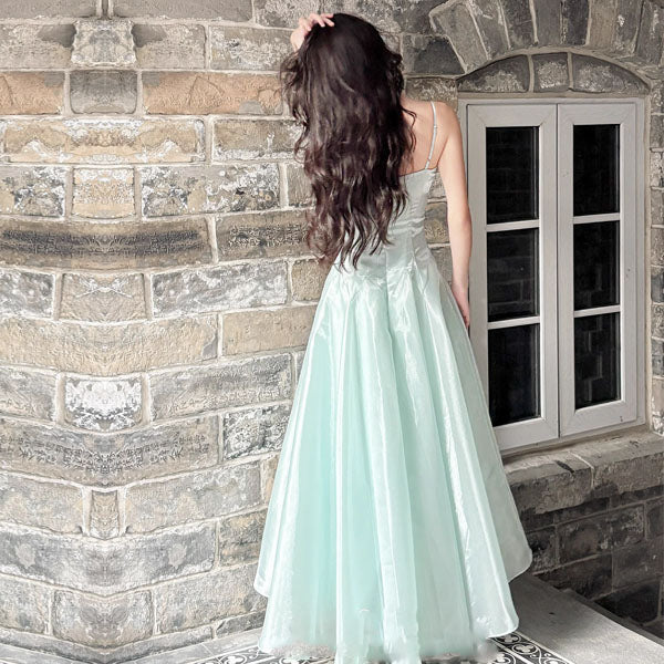 Camilie Ethereal Shimmering Mint Evening Dress - Image 3