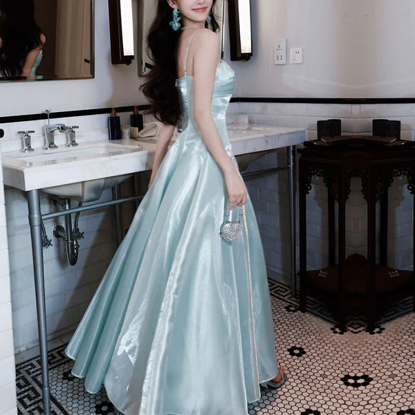 Camilie Ethereal Shimmering Mint Evening Dress - Image 7