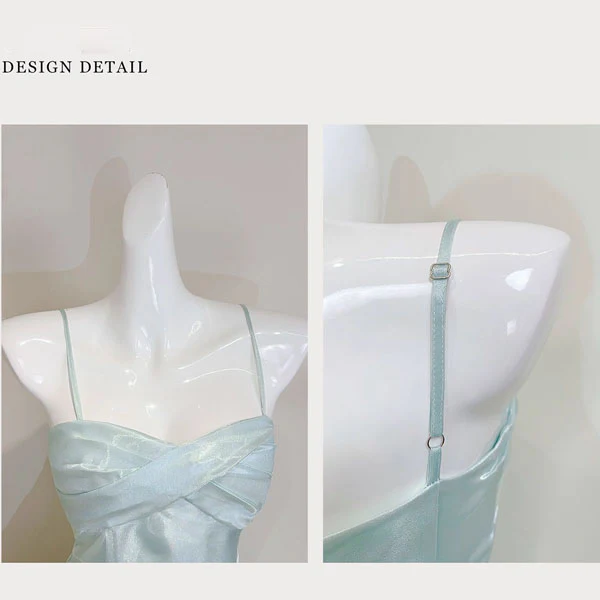 Camilie Ethereal Shimmering Mint Evening Dress - Image 9