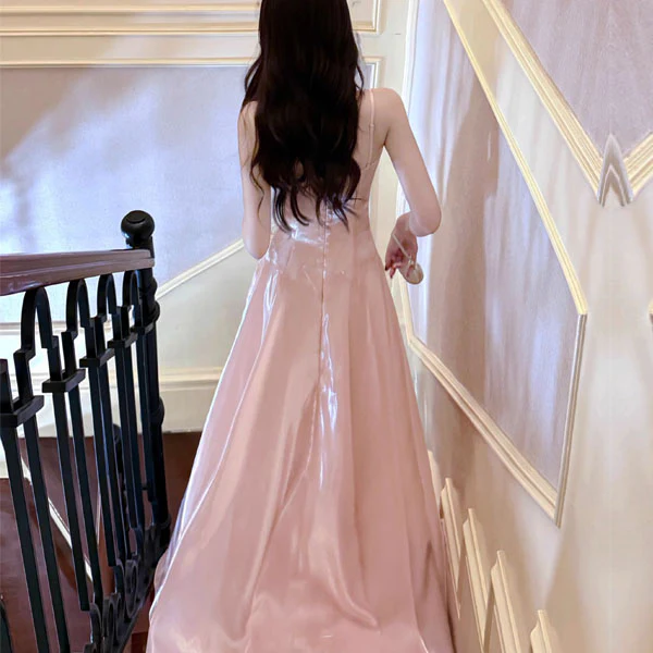 Camilie Ethereal Shimmering Pink Evening Dress - Image 4