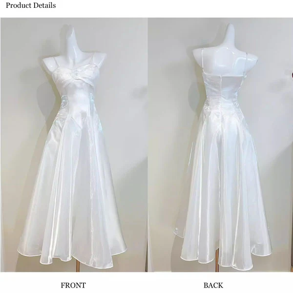 Camilie Ethereal Shimmering White Evening Dress - Image 7