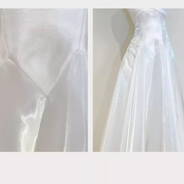 Camilie Ethereal Shimmering White Evening Dress - Image 8