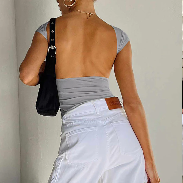 Carina Cap Sleeve Backless Top - Image 2