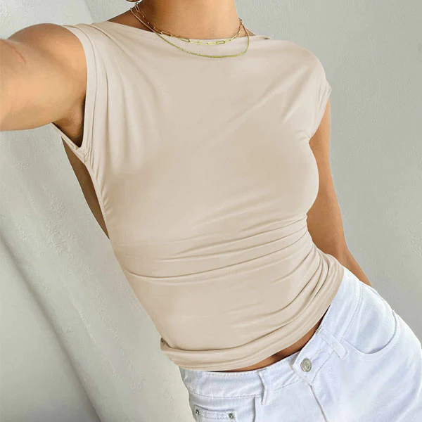 Carina Cap Sleeve Backless Top - Image 8