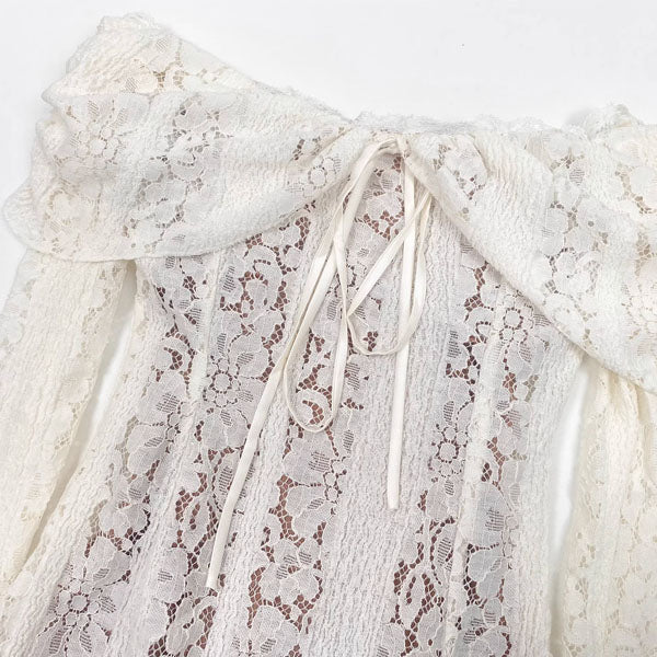 Carina Elegance Ivory Lace Mermaid Maxi Dress - Image 7