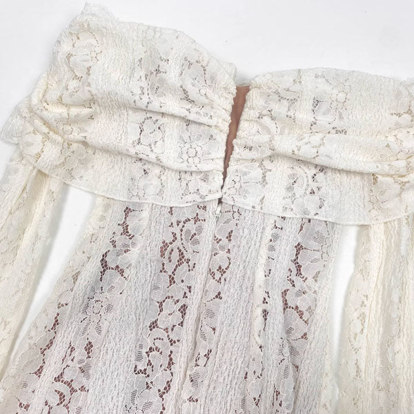 Carina Elegance Ivory Lace Mermaid Maxi Dress - Image 8