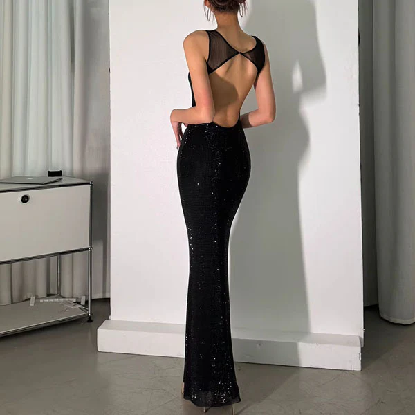 Celeste Luxe Sleeveless Bling Evening Dress - Image 16