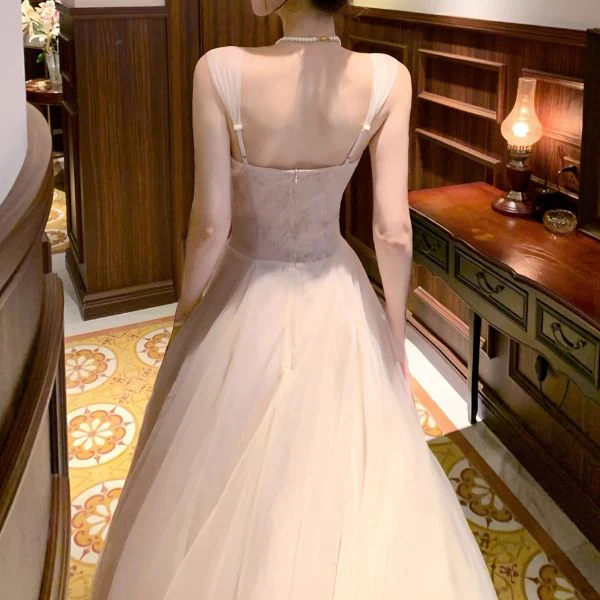 Celestia Blush Tulle Romantic Vintage-Inspired Dress - Image 4