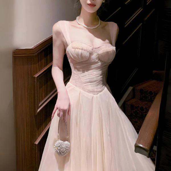Celestia Blush Tulle Romantic Vintage-Inspired Dress - Image 6