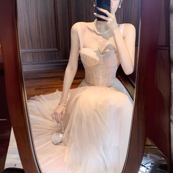 Celestia Blush Tulle Romantic Vintage-Inspired Dress - Image 7