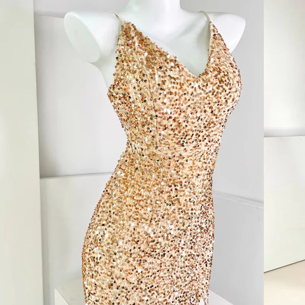 Celestial Allure Iridescent Sequin Evening Dress - Image 11