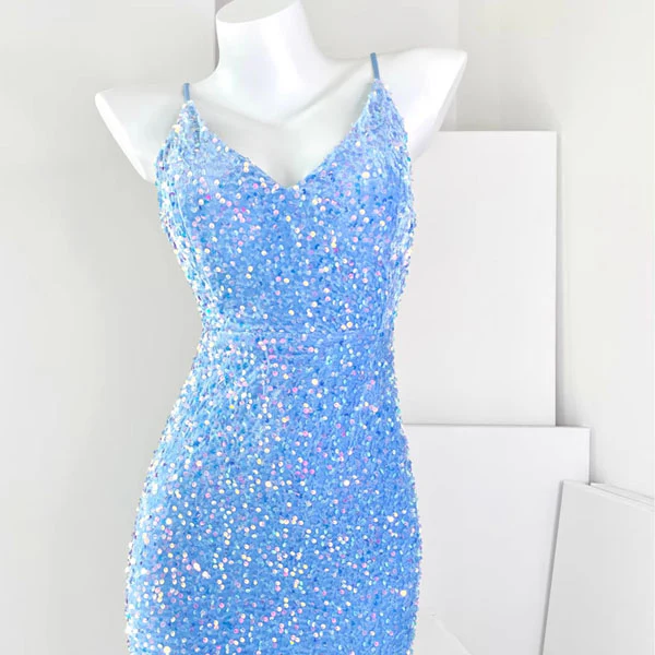 Celestial Allure Iridescent Sequin Evening Dress - Image 9