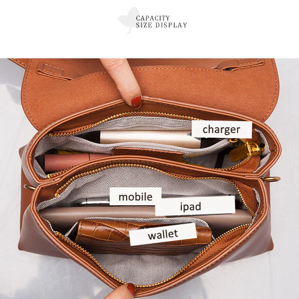 Celina Genuine Leather Messenger Bag - Image 14