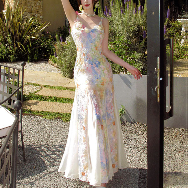 Chloe Romantic Garden Pastel Floral Dress