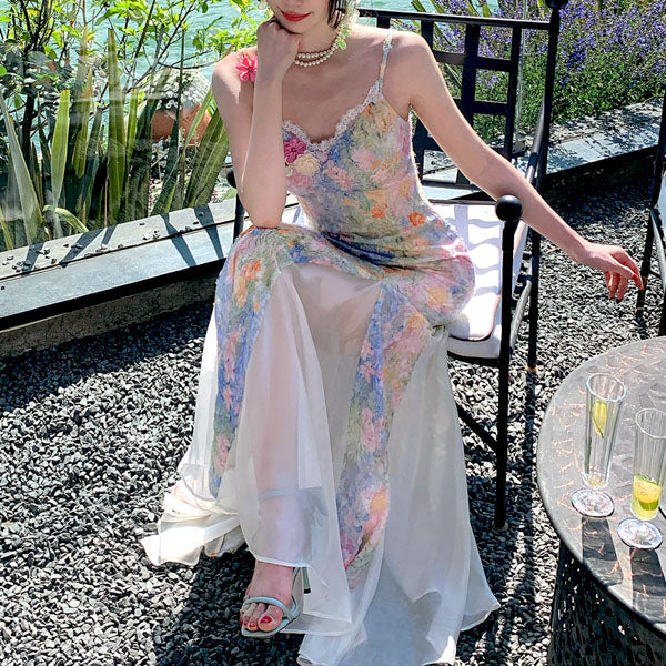 Chloe Romantic Garden Pastel Floral Dress - Image 5