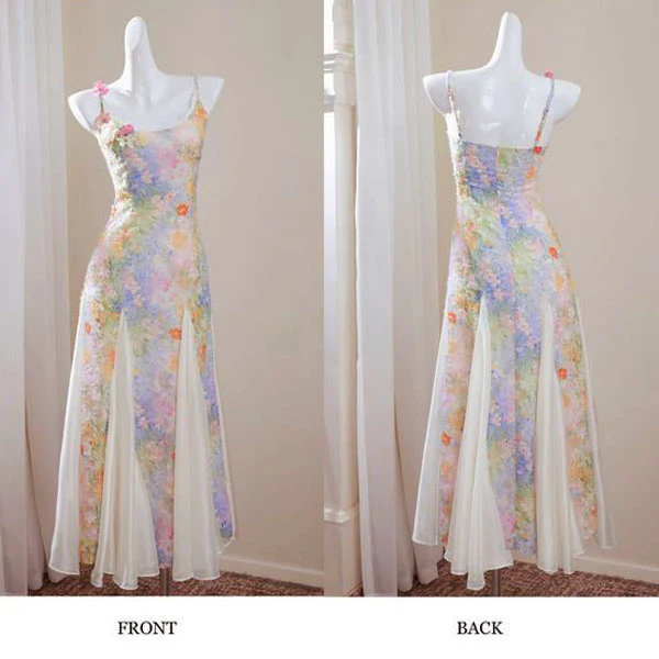 Chloe Romantic Garden Pastel Floral Dress - Image 6