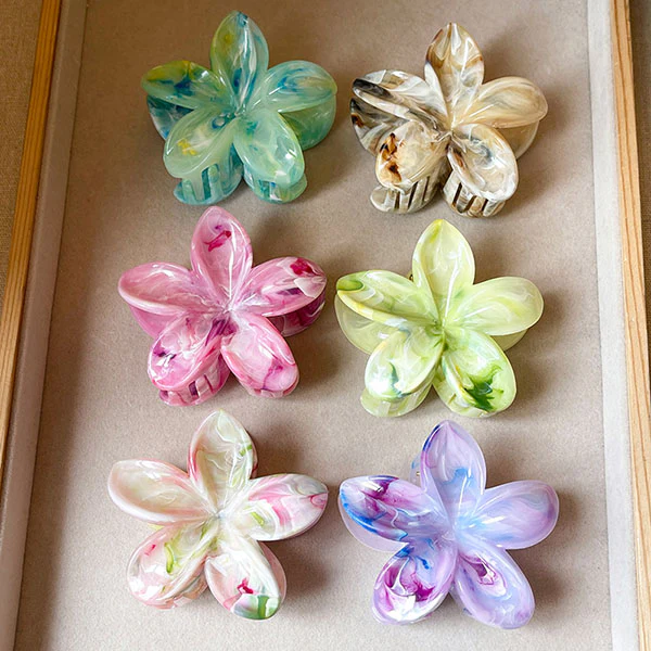 Christy Plumeria Floral Hair Clip - Image 10