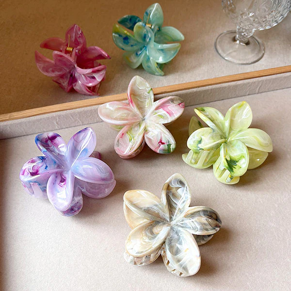 Christy Plumeria Floral Hair Clip - Image 11