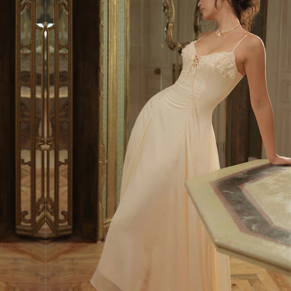 Claudia Elegant Romantic Flowy Midi Dress - Image 3