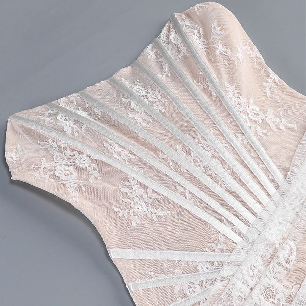 Desiree Elegant Lace Corset Dress with Sheer Skirt and Draped Detail - Image 6