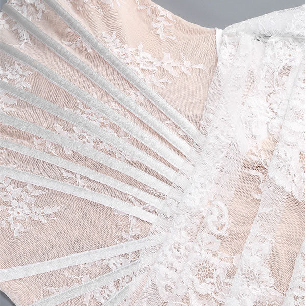 Desiree Elegant Lace Corset Dress with Sheer Skirt and Draped Detail - Image 7