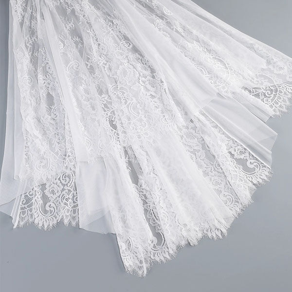 Desiree Elegant Lace Corset Dress with Sheer Skirt and Draped Detail - Image 8