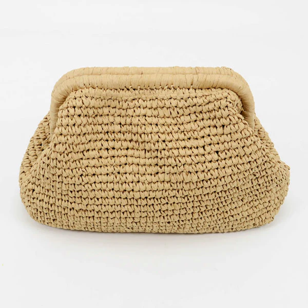 Diane Woven Raffia Clutch Bag - Image 2