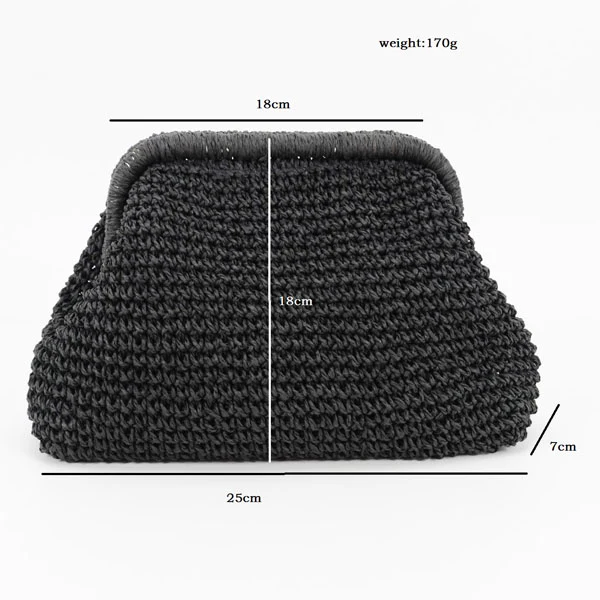 Diane Woven Raffia Clutch Bag - Image 5