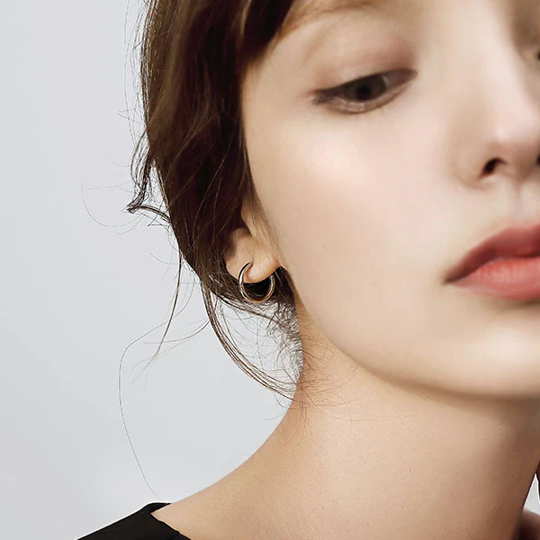 Elina Sterling Sliver Mini Hoop Earrings - Image 3
