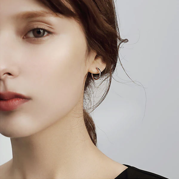 Elina Sterling Sliver Mini Hoop Earrings - Image 4