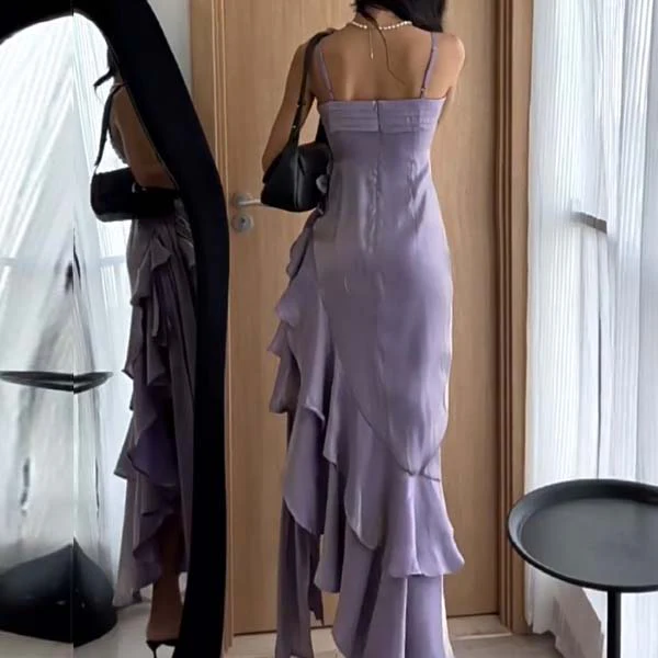 Elisa Ruffles Layered Asymmetrical Dress - Image 2