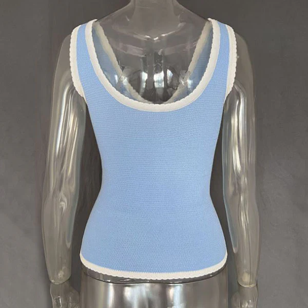 Ella Scallop Hem V-Neck Sleeveless Top - Image 5