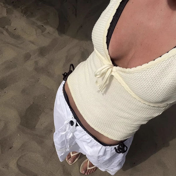 Ella Scallop Hem V-Neck Sleeveless Top - Image 8