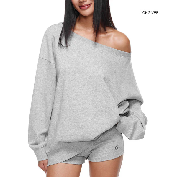 Ellen Lt Grey Off-Shoulder Oversized Sweatshirt - Image 4