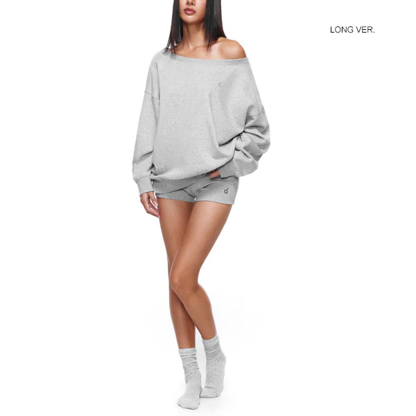 Ellen Lt Grey Off-Shoulder Oversized Sweatshirt - Image 5