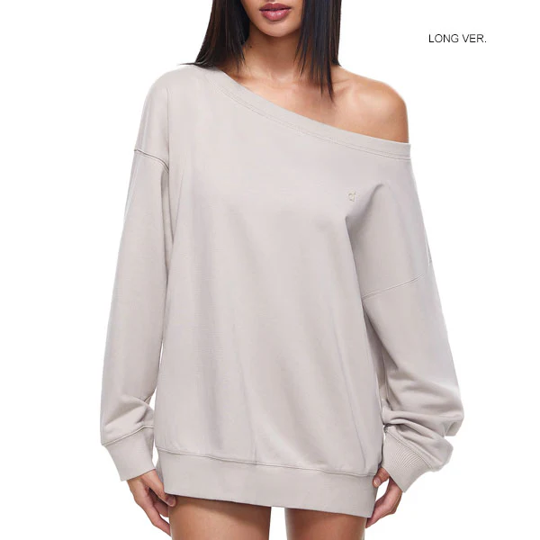 Ellen Sand Off-Shoulder Oversized Sweatshirt - Image 3