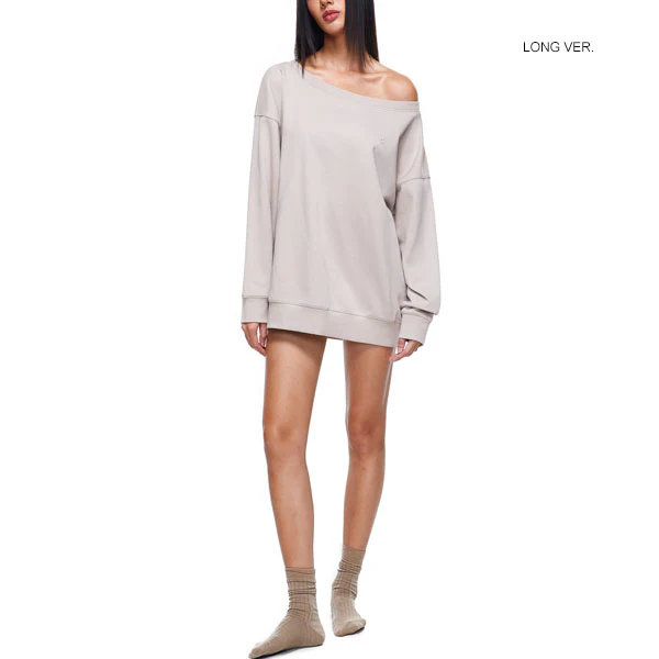 Ellen Sand Off-Shoulder Oversized Sweatshirt - Image 4